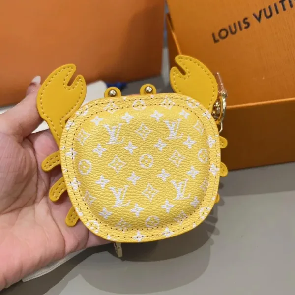 Louis Vuitton Crab Charm Monogram Sky Blue Leather Keychain - 20