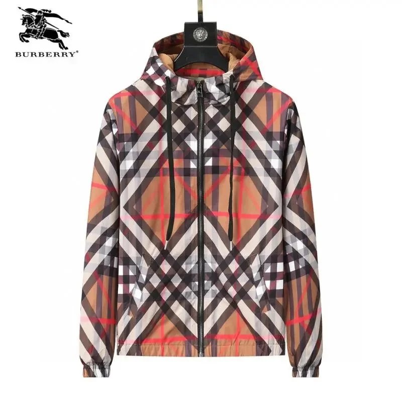 Burberry Check Print Bomber Jacket Black Red Gray - 7