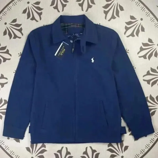 Polo Ralph Lauren Classic Cotton Twill Jacket White with Burgundy Collar - 5
