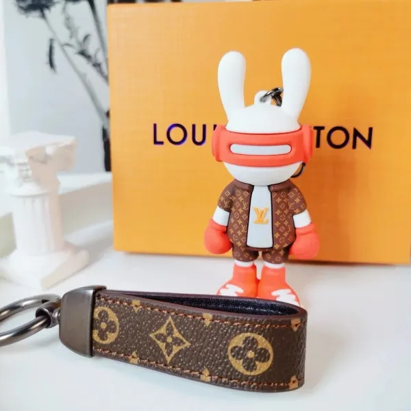 Louis Vuitton Crab Charm Monogram Sky Blue Leather Keychain - 41