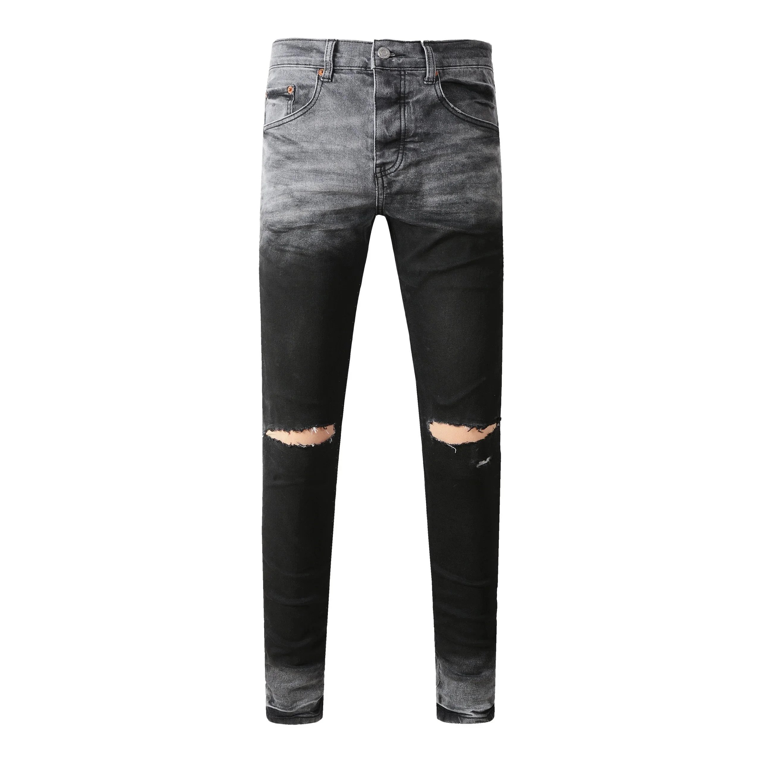 SPURLE Distressed Paint-Splatter Skinny Jeans - 14