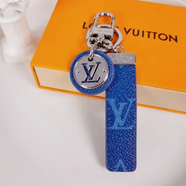 Louis Vuitton Crab Charm Monogram Sky Blue Leather Keychain - 73