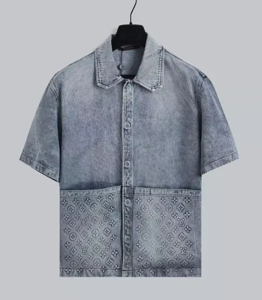 Louis Vuitton Monogram Embossed Panel T-Shirt Black - 7
