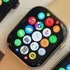 Unbranded Smartwatches S9 Series square touchscreen smartwatch with silicone strap — Golden gold