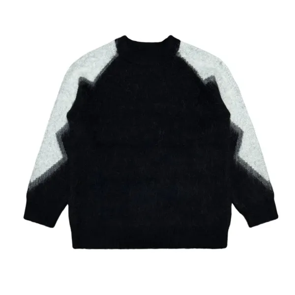 Saint Laurent YSL Gradient Knit Sweater Black-White - 3