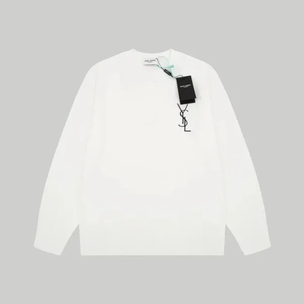 Saint Laurent YSL Gradient Knit Sweater Black-White - 9