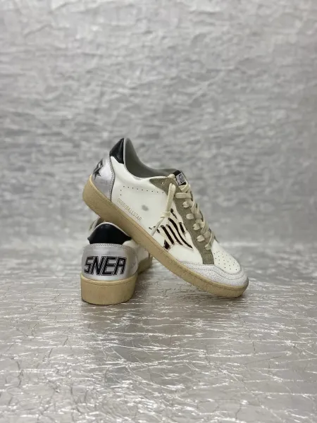 Golden Goose Ballstar Glitter Silver Sneakers - 24