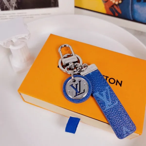 Louis Vuitton Crab Charm Monogram Sky Blue Leather Keychain - 72