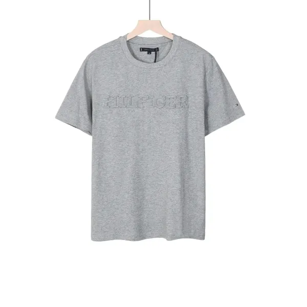 Tommy Hilfiger Embossed Logo Gray T-Shirt - 1