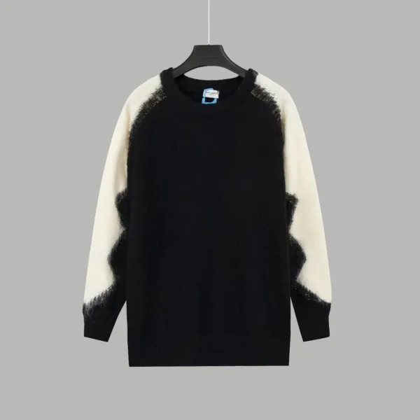 Saint Laurent YSL Gradient Knit Sweater Black-White - 11