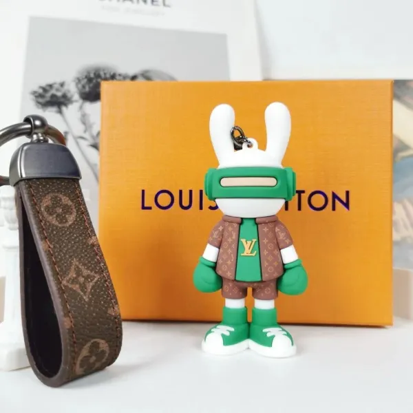 Louis Vuitton Crab Charm Monogram Sky Blue Leather Keychain - 33