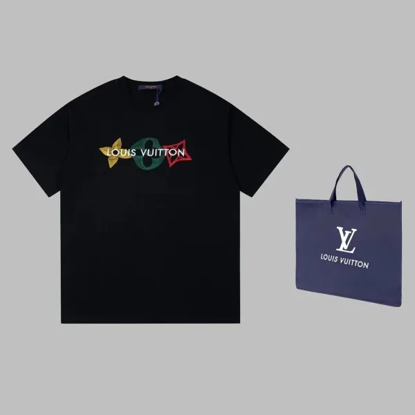 Louis Vuitton Monogram Embossed Panel T-Shirt Black - 10