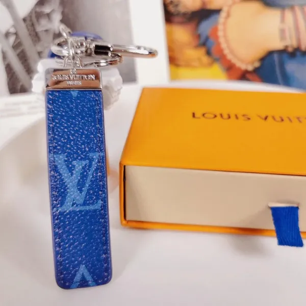 Louis Vuitton Crab Charm Monogram Sky Blue Leather Keychain - 70