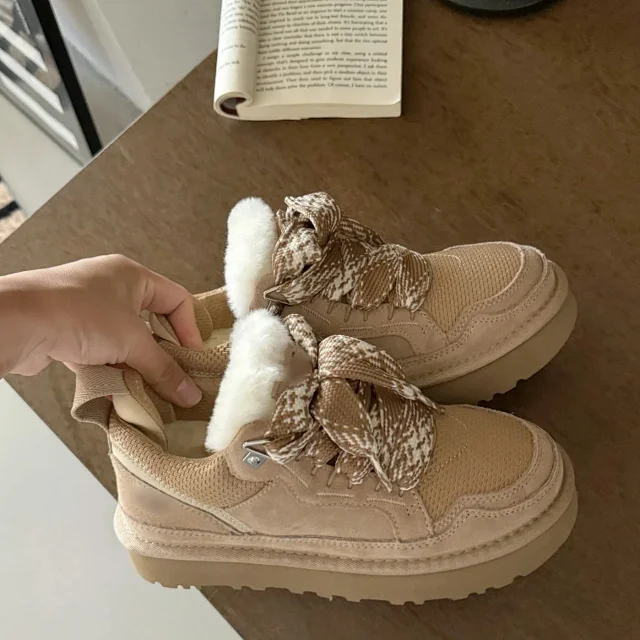 Unbranded Boots Faux-Fur-Lined Lace-Up Snow product detail image 1