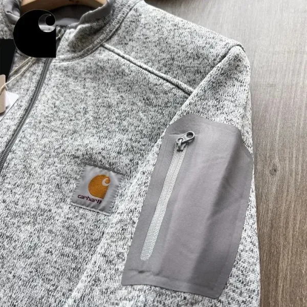 Carhartt Work In Progress Fleece Jacket Heather Gray Outerwear - 12