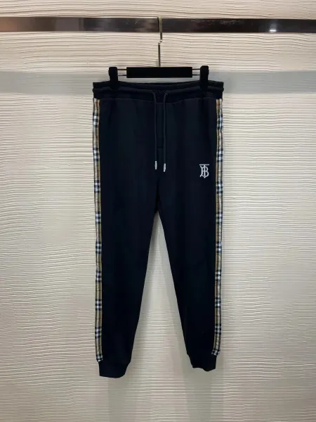Burberry Check-Trimmed Joggers Black Sweatpants - 4