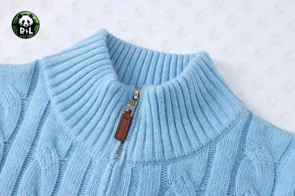 Ralph Lauren Cable Knit Quarter-Zip Sweater Pink - 9