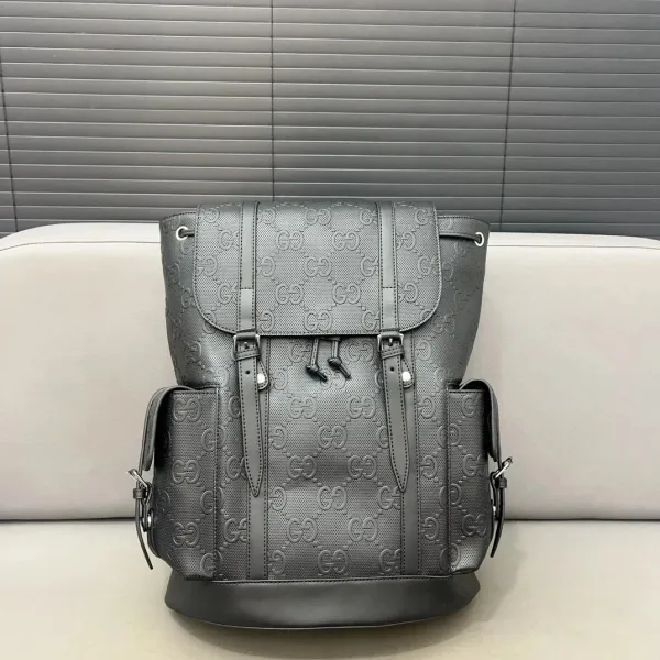 Gucci GG Marmont Backpack Gray with Yellow Accents - 23
