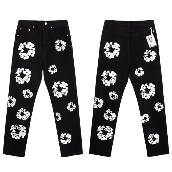 Gallery Dept. Floral Print Denim Jacket and Jeans Set White - 5