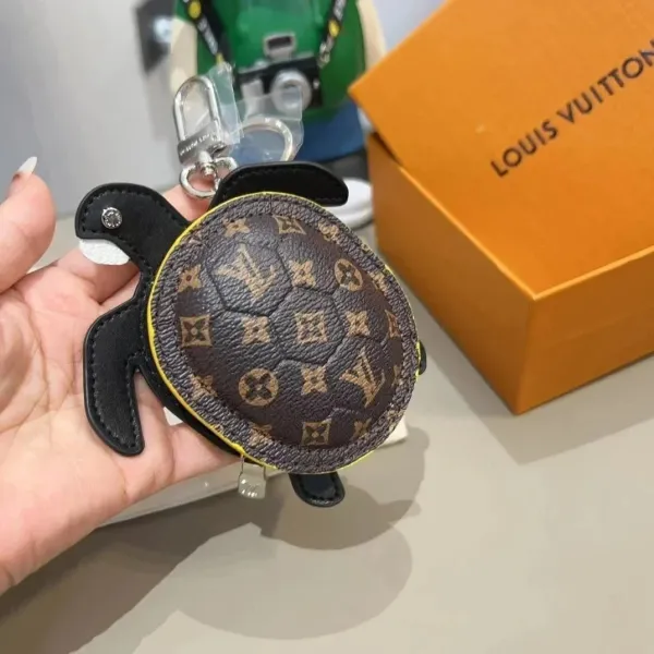 Louis Vuitton Crab Charm Monogram Sky Blue Leather Keychain - 4