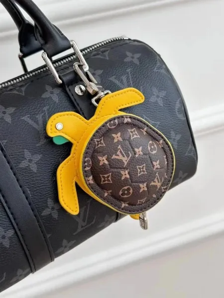 Louis Vuitton Crab Charm Monogram Sky Blue Leather Keychain - 6