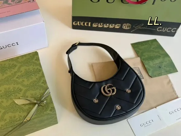 Gucci GG Marmont Mini Shoulder Bag Blue and Beige Canvas - 30