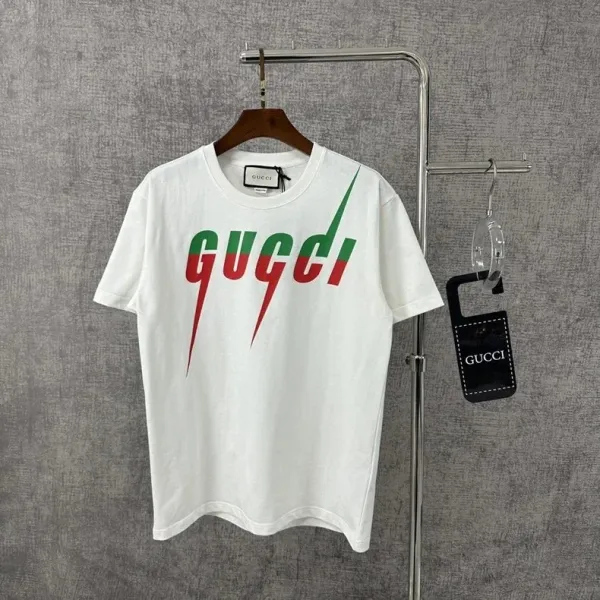 Gucci Lightning Logo Print White T-Shirt - 26