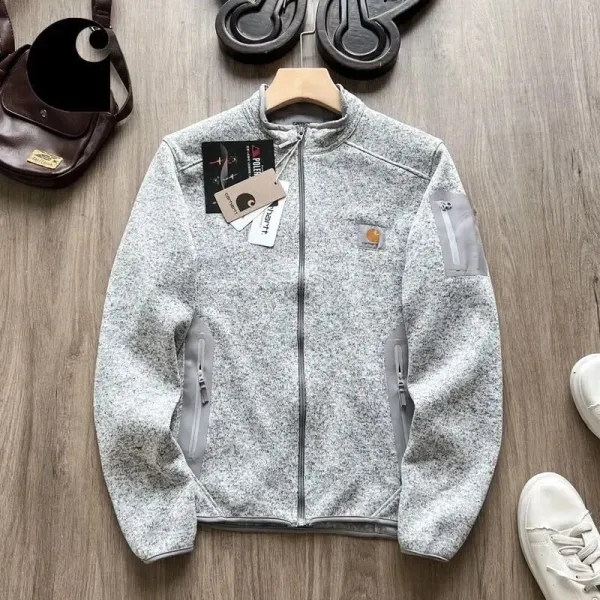 Carhartt Work In Progress Fleece Jacket Heather Gray Outerwear - 6