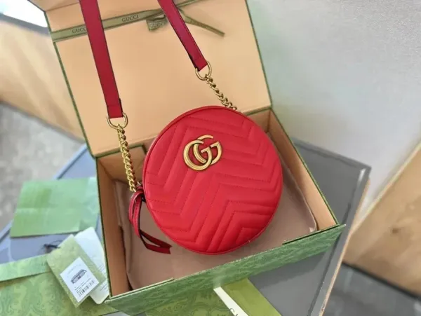 Gucci GG Marmont Mini Chain Wallet in Silver Gray - 10