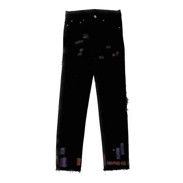 Gallery Dept. Distressed Patchwork Black Jeans - 6