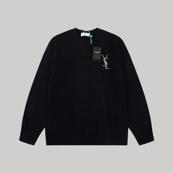Saint Laurent YSL Gradient Knit Sweater Black-White - 10