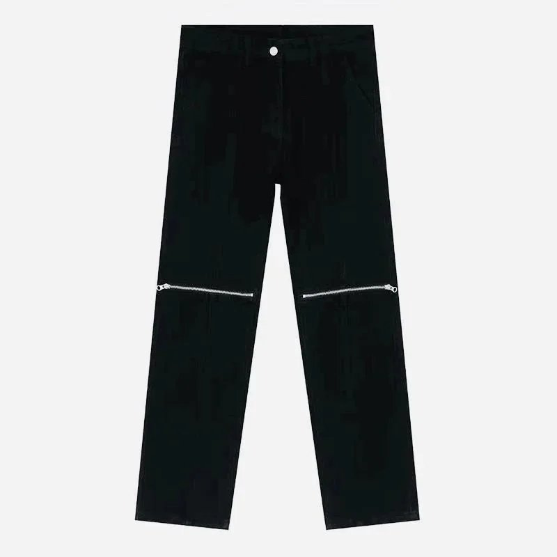 Gallery Dept. Zip-Knee Black Pants