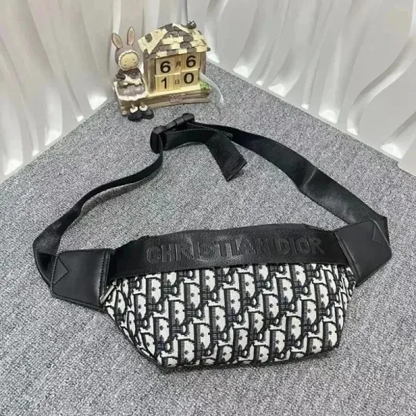 Dior Oblique Monogram Belt Bag Black and White Fashion Belt Bag - 1