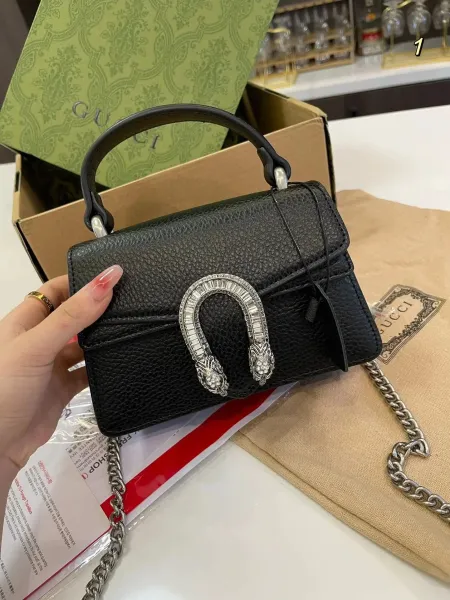 Gucci Marmont Mini Matelassé Black Leather Shoulder Bag with Gold GG Hardware - 17