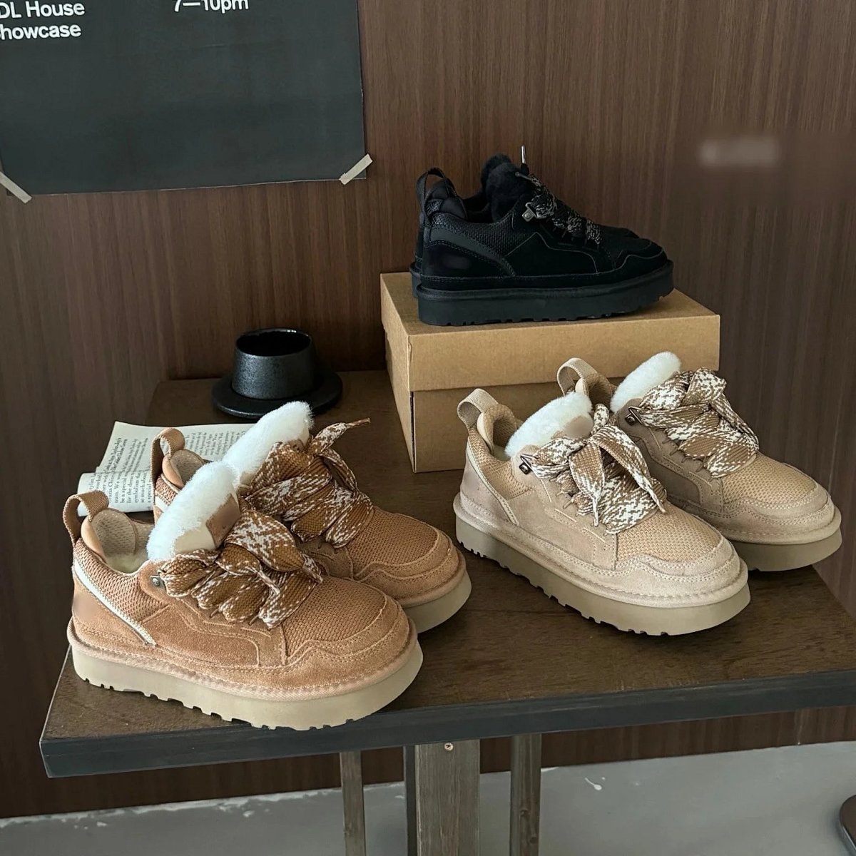 UGG Classic Fluff Lace-Up Brown Suede Sneaker Boots Snow Boots product detail 4 in Litbuy spreadsheet finds
