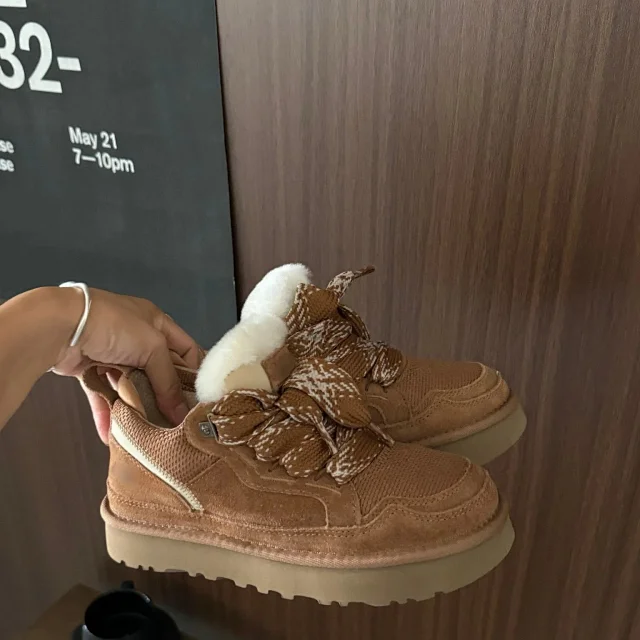 Unbranded Boots Faux-Fur-Lined Lace-Up Snow product detail image 2
