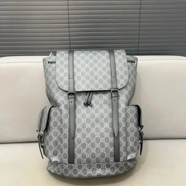 Gucci GG Marmont Backpack Gray with Yellow Accents - 25