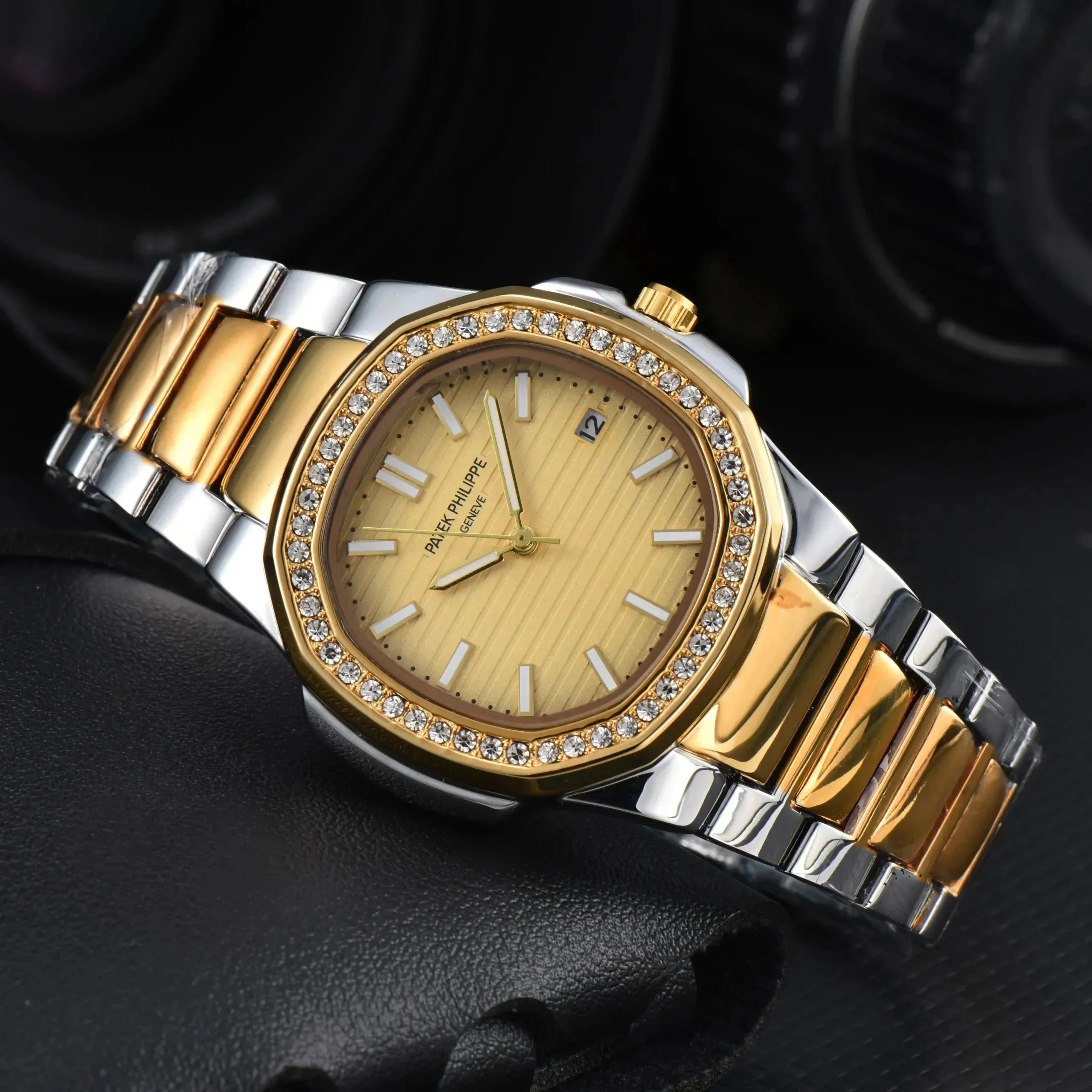 Patek Philippe Watches Stainless Steel Bracelet Watch with Crystal Bezel product image