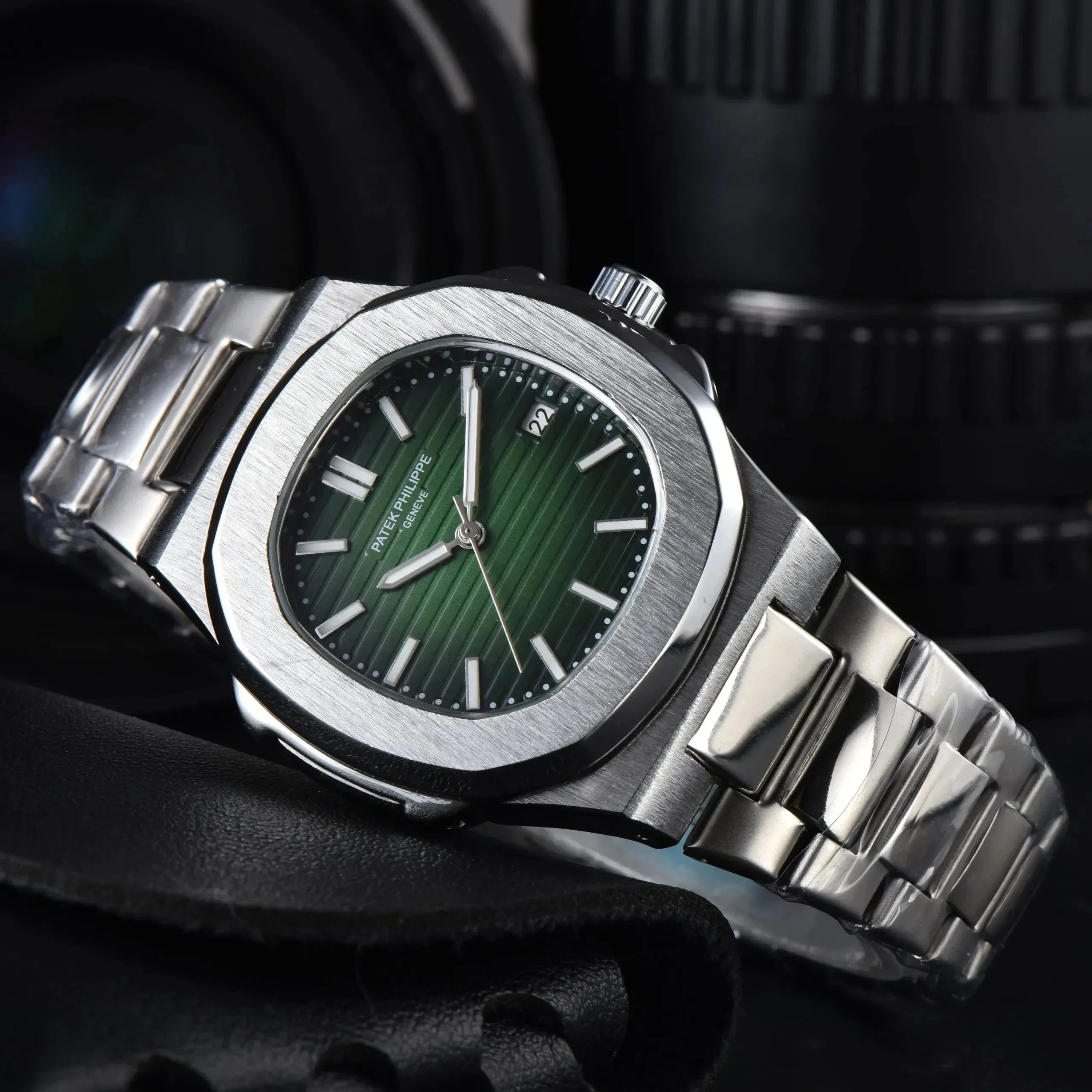 Patek Philippe Watches Stainless Steel Bracelet Watch with Crystal Bezel — 17