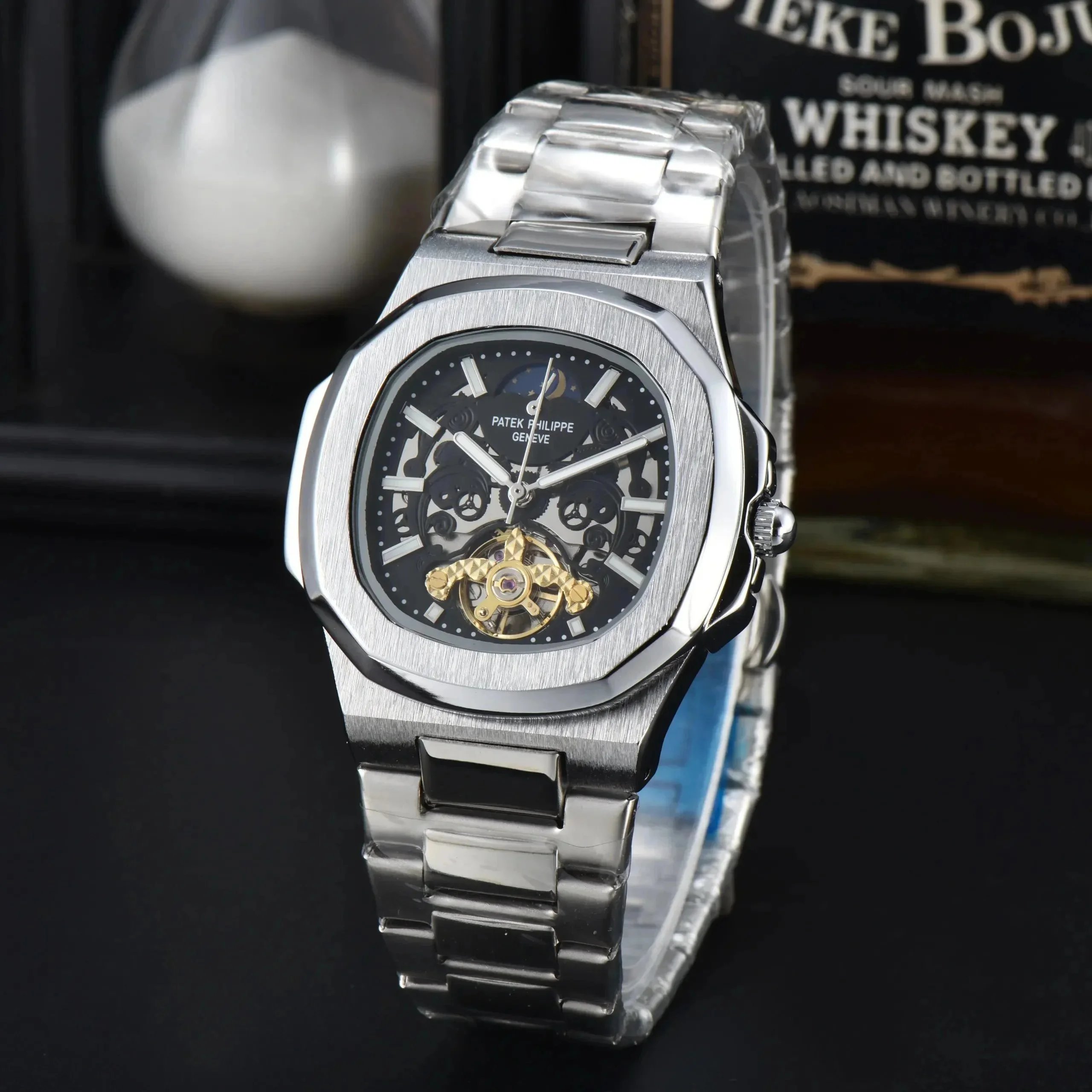 Patek Philippe Nautilus Skeleton Silver Mechanical Watch - 5