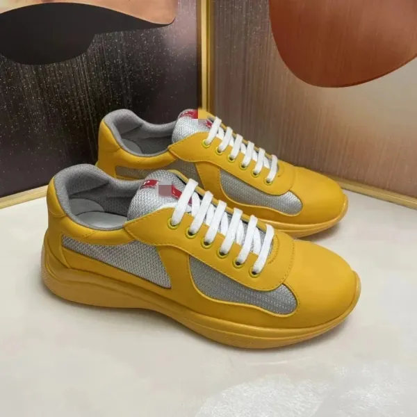 Prada Linea Rossa Nylon Sneakers Yellow and Black Sneakers - 6