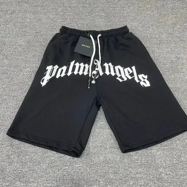 Palm Angels Logo Print Nylon Shorts Black - 11