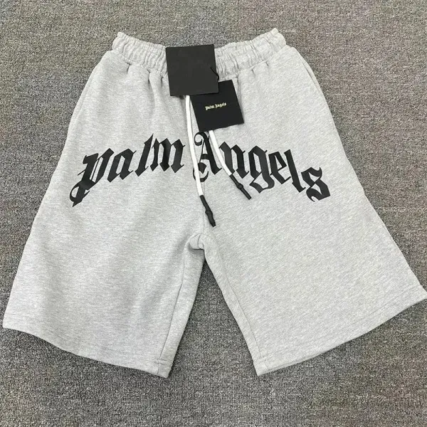Palm Angels Logo Print Nylon Shorts Black - 12