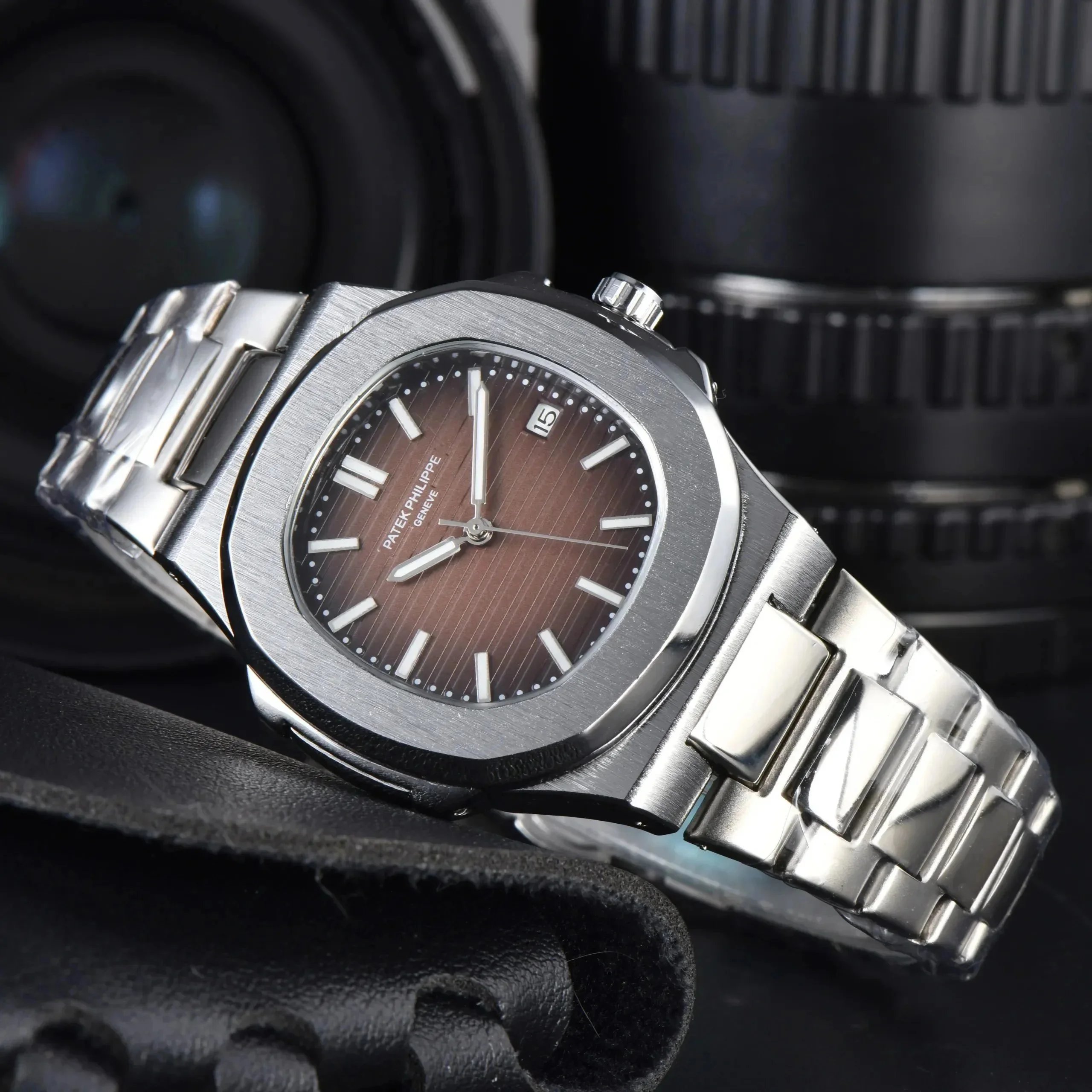 Patek Philippe Watches Stainless Steel Bracelet Watch with Crystal Bezel — 20