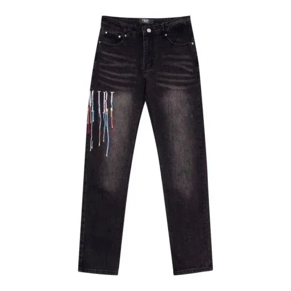 Gallery Dept. Paint-Splatter Distressed Light Wash Jeans - 14