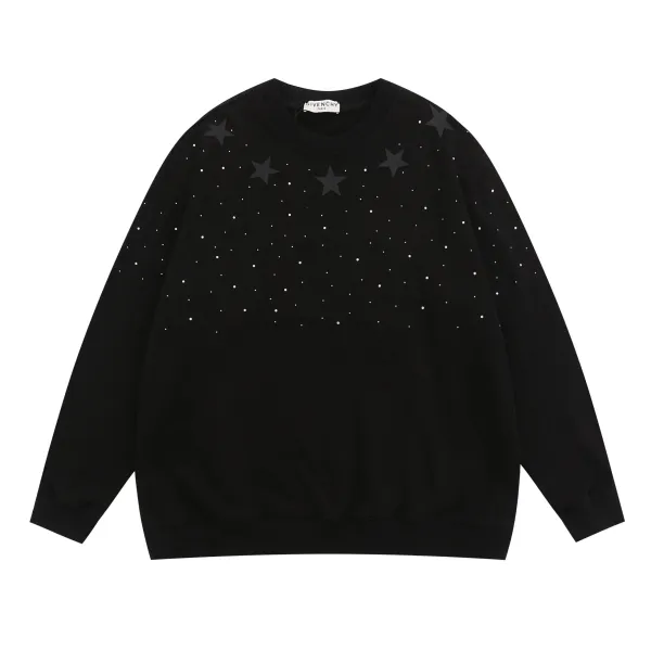 Givenchy Star-Embellished Black Crewneck Sweatshirt - 12
