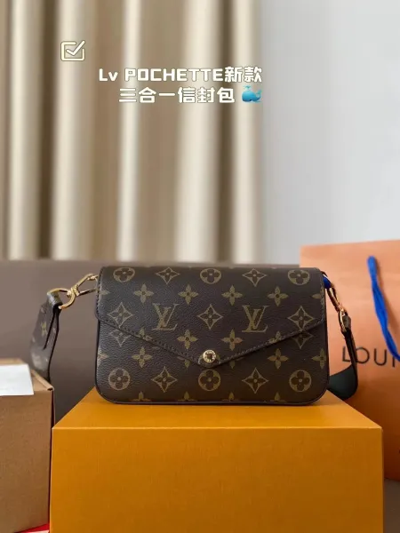 Louis Vuitton Pochette Trilogie Monogram Brown Crossbody Bag - 1