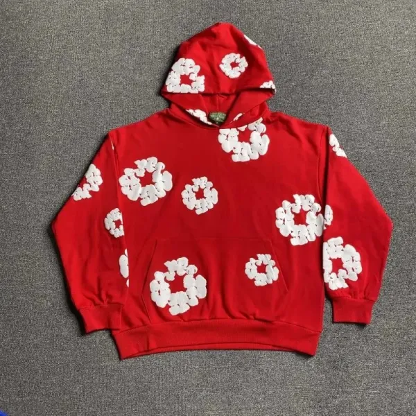 Design Floral Print Pink Hoodie and Sweatpants Set - 18
