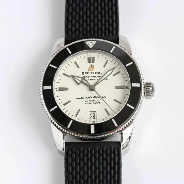 Breitling Superocean Automatic Blue Bezel White Dial Mechanical Watch - 6