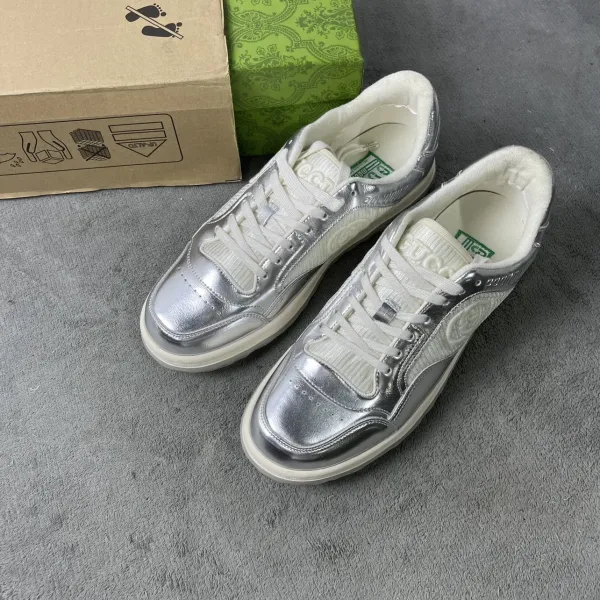 Gucci Rhyton Low Cream and Brown Sneakers - 12